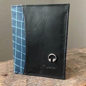 Black and Blue Colombian Leather Wallet
